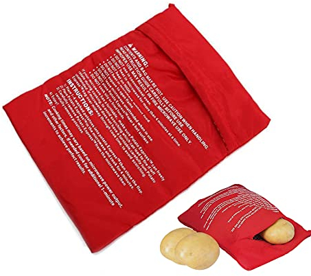 SHUILING Microwave Potato Bag Reusable Red Reusable Microwave Cooker Potato Pouch Baked Potatoes Bag Just in 4 Minutes