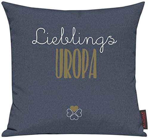 Shirtinstyle Sofakissen Lieblingsmensch Lieblings Uropa, Kissen, Sofa, Deko, Geschenk Familie Liebe, Größe 40 x 40cm, Farbe blau