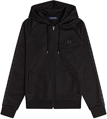 Fred Perry - Track Jacket Con Fettuccia Tono Su Tono J2541 102 BLACK
