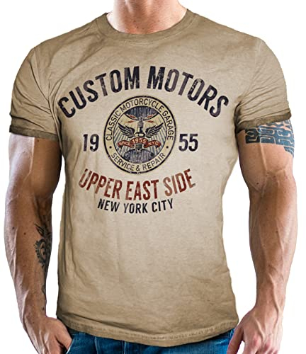 Gasoline Bandit Biker Racing T-Shirt Vintage Used Look - Custom Motors