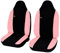 Susy Shop Coprisedili Auto Compatibili Per Smart 2 Serie Coppia Anteriore, Due Coprisedili In Poliestere E Cotone Colore Nero - Rosa