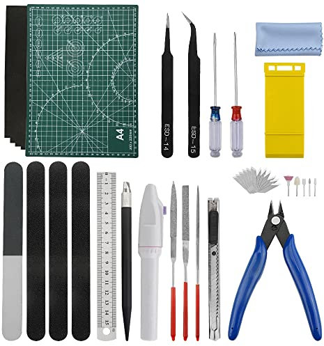 BGTXINGI 33PCS Modeler Basic Tools Craft Set Gundam Model Tools Kit Hobby Building Tools for Model Assemble Car Model Building Repairing and Fixing DIY Craft Kit