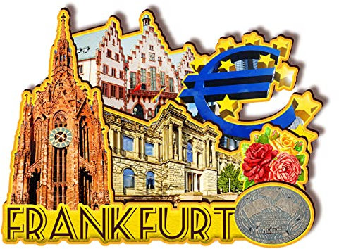 Deutschland Frankfurt Holzmagnet, 3D-Kühlschrankmagnete, Reise-Sammelstück, Souvenirs, Dekorationen, handgefertigtes Handwerk-2