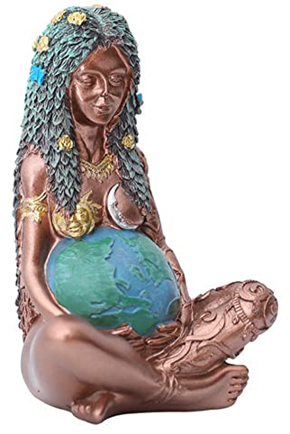 MINGZE Mutter Erde Figur, Harz Gaia Erde Mutter GöTtin Figur Kunst Ornament Dekor Kunststatue Outdoor Haus Und Garten Freien Dekorative