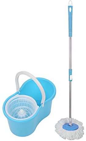 Serpillière Seau Set,Ensemble Balai Magique et Seau Auto Nettoyant à Double Compartiment Set, Balai Plat Rotatif à 360° -2 lingettes Microfibre