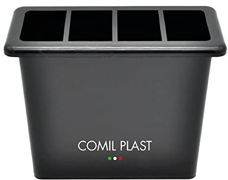 Comil Plast | Portafiori Interno in plastica per Vaso da cimitero Rettangolare Colore Nero | Larghezza 16 cm, Altezza 14 cm con ghiera in Plastica Inclusa