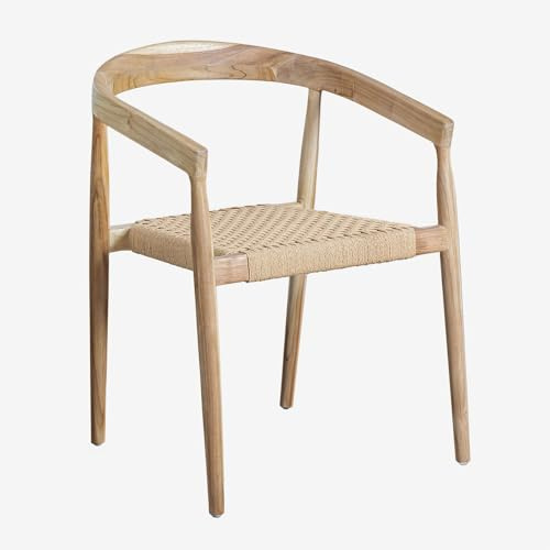 SKLUM Packung mit 4 Esszimmerstühlen aus Teakholz, Visby Design Braun Natur