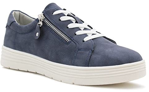 Dr Keller Womens Ladies Casual Flat Lace Up Fashion Trainers Side Zip Fastening Sneaker Shoes (Navy, UK_Footwear_Size_System, Adult, Women, Numeric, Medium, Numeric_7)