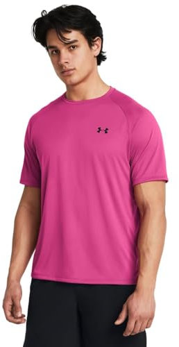 Under Armour T-shirt Tech 2.0 à manches courtes pour homme, (686) Astro Pink / / Black, Taille L