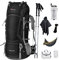 MOUNTAINTOP Trekkingrucksack 80L Wanderrucksack Herren Damen mit Trinkblase Wanderstöcke Hängematten Outdoor, Trekkingrucksack Set für Camping Wandern Reisen