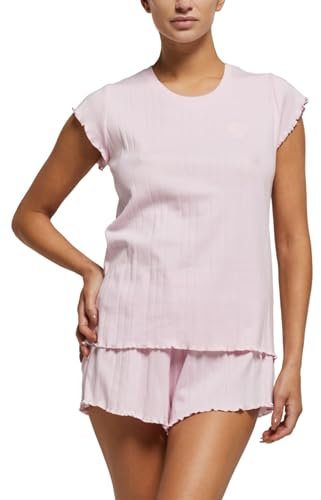 Pompea Pigiama Corto GIACINTO in 100% Cotone Rosa