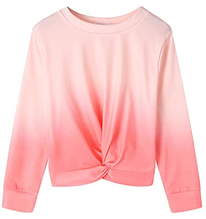 Arshiner Mädchen Sweatshirt Tie-Dye Langarm Pullover Rundhals Sport Mode Kinderkleidung Leichtgewicht Langarmshirt für Mädchen 7-8 Jahre