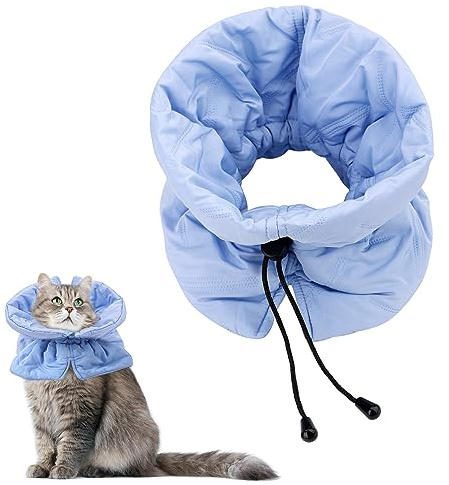 Genesungshalsband für Katzen, Verstellbares Weiches Katzenhalsband Leicht Wasserdicht Schützendes Katzenhalsband Verhindert DASS Hunde und Katzen Wunden Lecken (S)