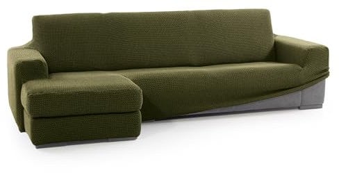 SOFASKINS® super elastischer Chaise Longue überzug, Sofabezug Kurze Linke Armlehne, Sofa überzug atmungsaktiv, bequem und langlebig, Kompatible Abmessungen des Sofas (210-340 cm), Farbe Gras