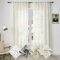 WOLTU Gardine, Schiebegardine mit Kräuselband, Vorhänge Leinenoptik, Leinenvorhang Halbtransparent Voile, Fenstergardine Modern, für Wohnzimmer Schlafzimmer, 135 x 225 cm, Creme