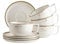 MÄSER Série Pintar Lot de 8 tasses à café de qualité supérieure pour 4 personnes, avec vernis clair, taches marron visuelles et bord fin au look vintage fait à la main, porcelaine