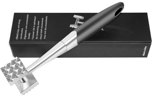 Uharbour Double Side Meat Tenderiser Mallet, Heavyweight Metal Pounder