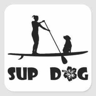 Rakelfix SUP Stand up Paddling Dog 20cm Autoaufkleber,Wandtattoo, Aufkleber, Waschanlagenfest, Profi-Qualität, Decal,Sticker
