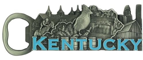Kentucky Themed Magnetic Bottle Opener, Souvenir for Horse Racing Fans and Bourbon Lovers, 1.5 by 4.5 Inches