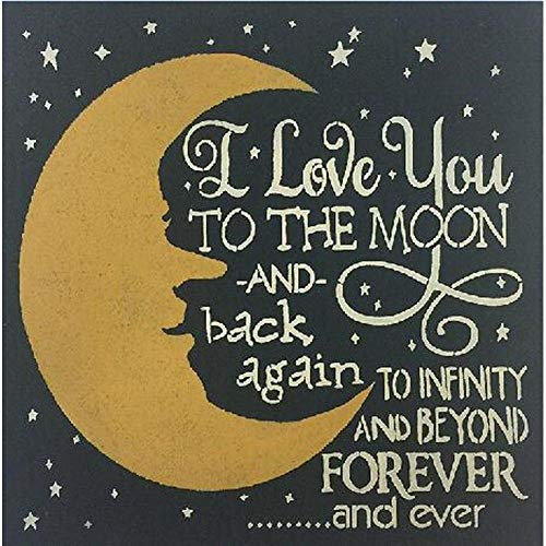 5D-Diamant-Malerei-Set für Erwachsene, Liebesgeschichte: I Love You To The Moon And Back, Vollbohrerei, Kreuzstich, Kunsthandwerk, Leinwand, Zubehör für Wanddekoration