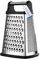 OIM Omiiomio Râpe à fromage professionnelle en acier inoxydable, taille XL, 4 côtés, parfaite pour parmesan, légumes, gingembre, passe au lave-vaisselle, noir