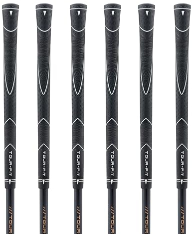 Junior Golf Club Grips for Kids | Wood & Iron Grip | Quality Rubber | FREE Professional Tape | Easy Re-Gripping | 0.54 Core Size | 33±3g | Multiple Quantities Available (Black-6 Grips)