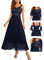 Berylove Abendkleider Elegant Für Hochzeit Abiballkleider Lang Kleider Für Hochzeitsgäste Etuikleid Damen Festliches Outfit Damen Marineblau Kleid BLP7079 Navy L