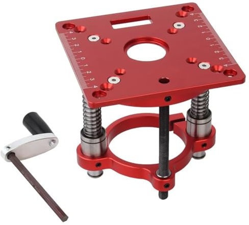 JDQTPOET Mini Router Table Insert Plate and Router Lift for 65 mm Universal Trimming Machine, Square Table Router for Woodworking, Durable, Easy to Use