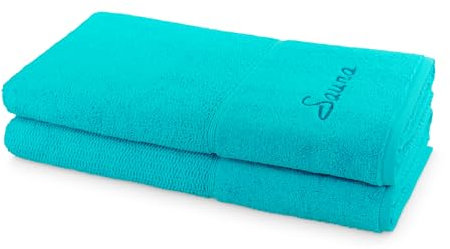 Frottana Sauna Set Pearl 2-TLG Handtücher - 2X 80x200 cm, 100% Baumwolle, Ocean