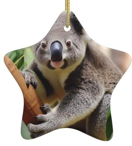 Christmas Ornaments Pentagram Ceramic Ornaments Cute Koala Christmas Tree Ceramic Hanging Christmas Hanging Decorations Xmas Tree Ceramic Ornament for Halloween