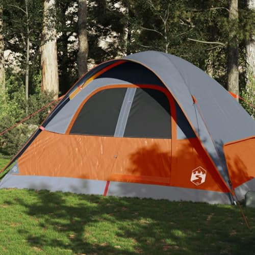 Homgoday Family Tent with Dome for 6 Persons Waterproof Orange Folding Gazebo Garden Tent for Camping, Parties, Weddings, Terrace, Patio, Outdoor, Beach Pergolas Type1