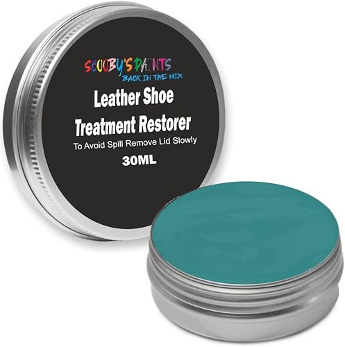 Scooby Paints Leather Shoe Colour Restorer Recolouring Balm Repair Treatment for Faded & Worn Absorbent Leather Furniture, Sofas, Chairs (TURQUOISE)