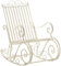 il genio online Schaukelstuhl Smilla Landhausstil Nostalgie I klassischer Schaukelstuhl aus Eisen I Schaukelstuhl Design Farbe (Antikes Zement)