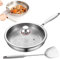 Uornwz Siraatskitchen Titanium Hammered Pan Pro with Lid, 2025 Siraatskitchen Pan Sartén de titanio 28 cm, sartén de titanio martillada Pro con tapa, antiadherente de titanio Nutri (con tapa, 30 cm)