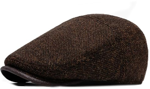 Bigoco Schiebermütze Herren Wolle Verstellbare Newsboy Flatcap Barett | Klassische Baskenmützen und Schirmmütze im 1920er Gatsby Stil. Ideale Kostüm Accessoires für den perfekten Vintage Look.