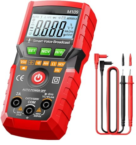 Tester multimetro – Misuratore 4000, misurazione della tensione e corrente | Strumento elettronico per elettricisti, casa, ingegneria, riparazione auto, test di prese