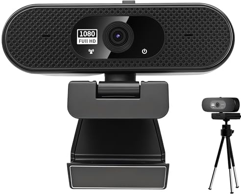 Full HD Webcam with Microphone, 1080P Web cam for PC, 120° FOV, Dual Microphone Streaming Webcam for Clear Stereo Audio, Plug and Play USB Web cam for Zoom/Teams, Conferencing and Video(1080P)