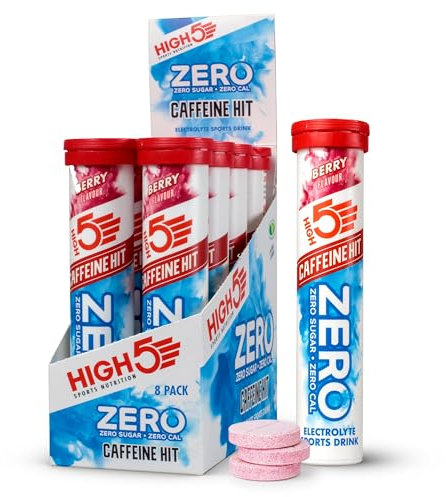 HIGH5 ZERO Caffeine Hit ElectrolyteTablet - Hydration Tablets Enhanced with Vitamin C - 0 Calories & Sugar Free - Boost Hydration, Performance & Wellness - Berry, 160 Tablets (20x, Pack of 8)
