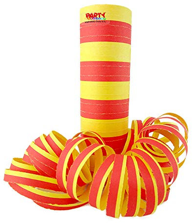 PARTY DISCOUNT ® Luftschlange Spanien, 1 Rolle,gelb-rot Standardmaß