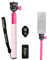XShot Extendable Selfie Stick Monopod Pole with Matching Comfortable Silicon Grip and Removable Wireless Bluetooth Remote - Pink AX1085