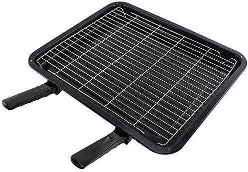 Spares2go Extra Large Grill Pan, Rack & Dual Detachable Handles for Baumatic Oven Cookers
