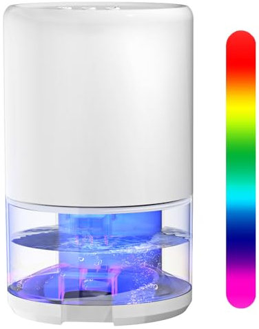 Dehumidifier, 1000ML Dehumidifiers for Home, 280 sq ft Portable Ultra Quiet Small Dehumidifiers with 7 LED Lights, Against Moisture Mold, 2 Mode Auto Shut Off, Bedroom Basement Closet Garage