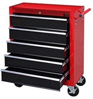 Dirty Pro Tools™ LARGE 5 DRAWER ROLLCAB WITH SIDE TOOL TRAY BALL BEARING SLIDES DRAWERS AND DRAWER DIVIDERS CABINET GARAGE PROFESSIONAL TOOL CHEST BOX