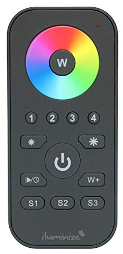 iluminize Fernbedienung Mini mit Touchlink für RGB/RGB+W/RGBW/RGB+CCT LEDs, 4 Zonen | Zigbee kompatibel (für RGB/RGB+W/RGBW/RGB+CCT LEDs)