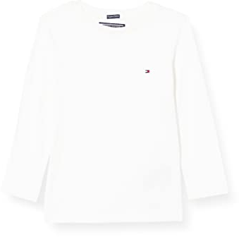 Tommy Hilfiger Bambino Maglietta Maniche Lunghe Basic, Bianco (Bright White), 14 Anni