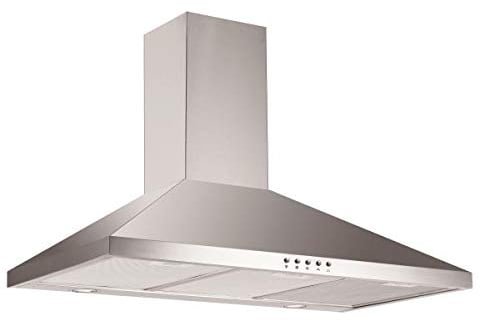Hotte decorative murale Glem GHP945IX - Hotte aspirante Pyramide - largeur 90 cm - Débit d'air maximum (en m3/h) : 510 - Niveau sonore Décibel mini. / maxi. (en dBA) : 62 / 67