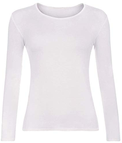 Candid Styles Childrens Kids Unisex Boys Girls Long Sleeve Plain T-Shirt Top Tee School PE, Age 11-12, White