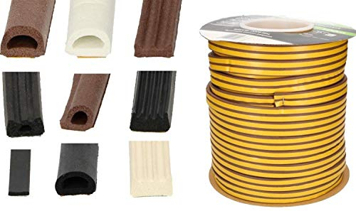 KOTARBAU Dichtungsband Für Türen Fenster P 9x5,5 mm 100m Weiß Türdichtung Dichtungsstreifen Fensterdichtung Gummidichtung Selbstklebend EPDM Isolation