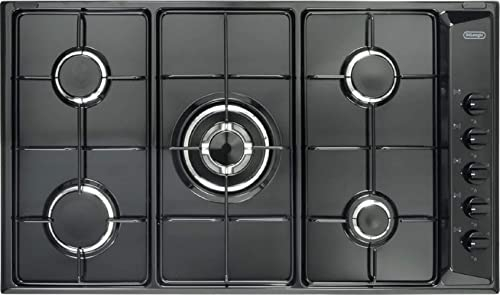 De Longhi NL 59 DD - Piano cottura a gas 5 fuochi da 90 cm colore Nero