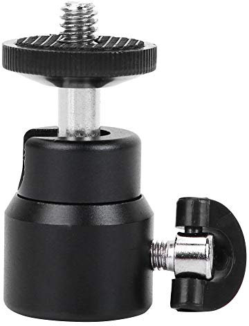 Mini Ball Head, Camera Tripod or a Monopod Mount Ballhead 360° Rotation Adapter 1/4 Screw Mount Stand for DSLR Camera Camcorder(Black)